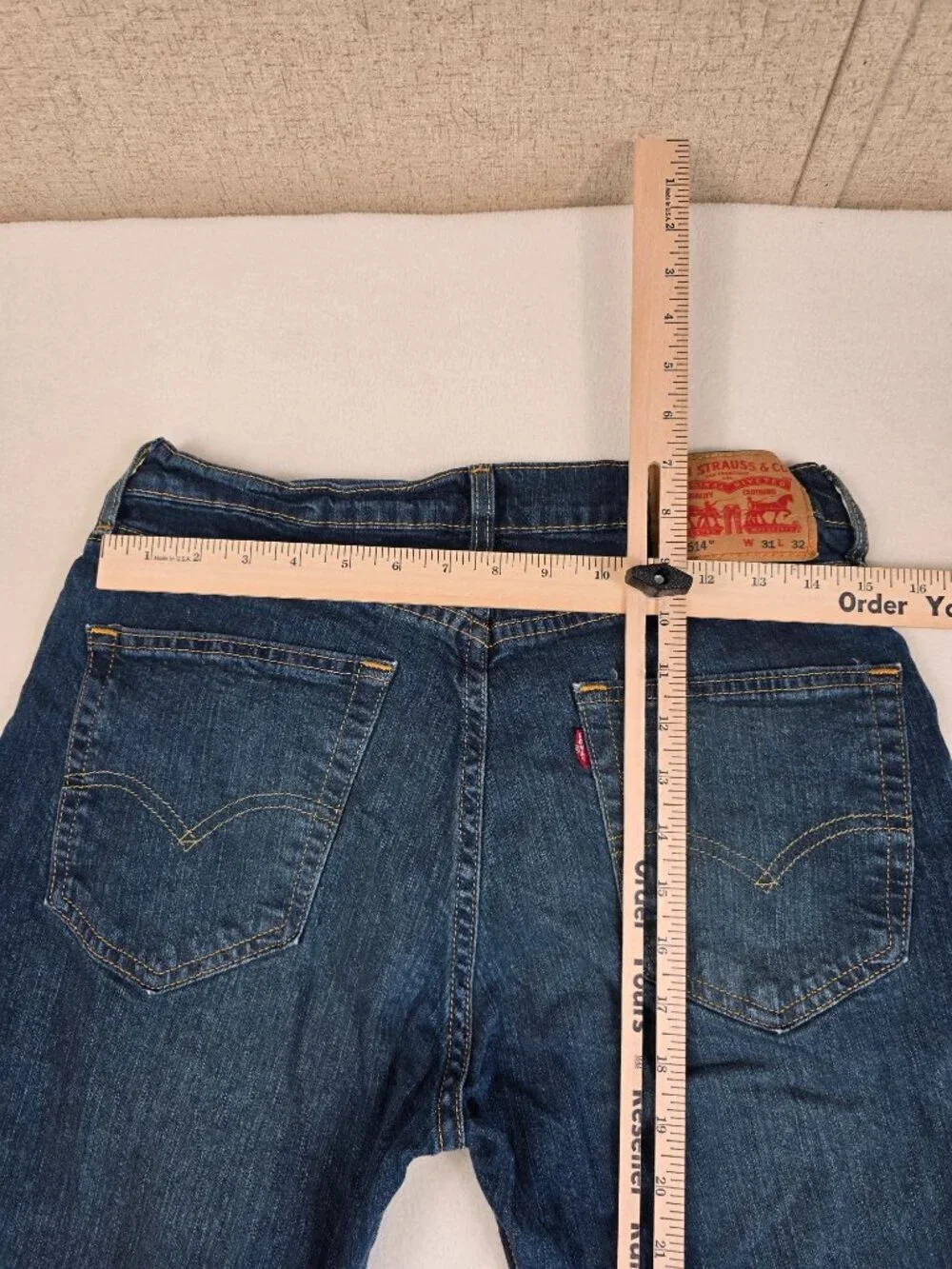 Levis 514 Mens Straight Fit Jeans W31 L32 Denim Blue